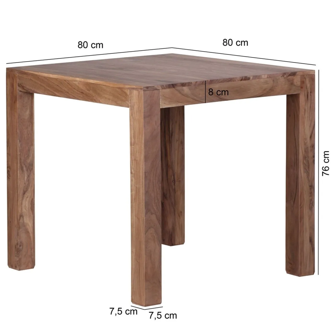 Esstisch Mibia 2 | 80x80 | Akazie Holz massiv