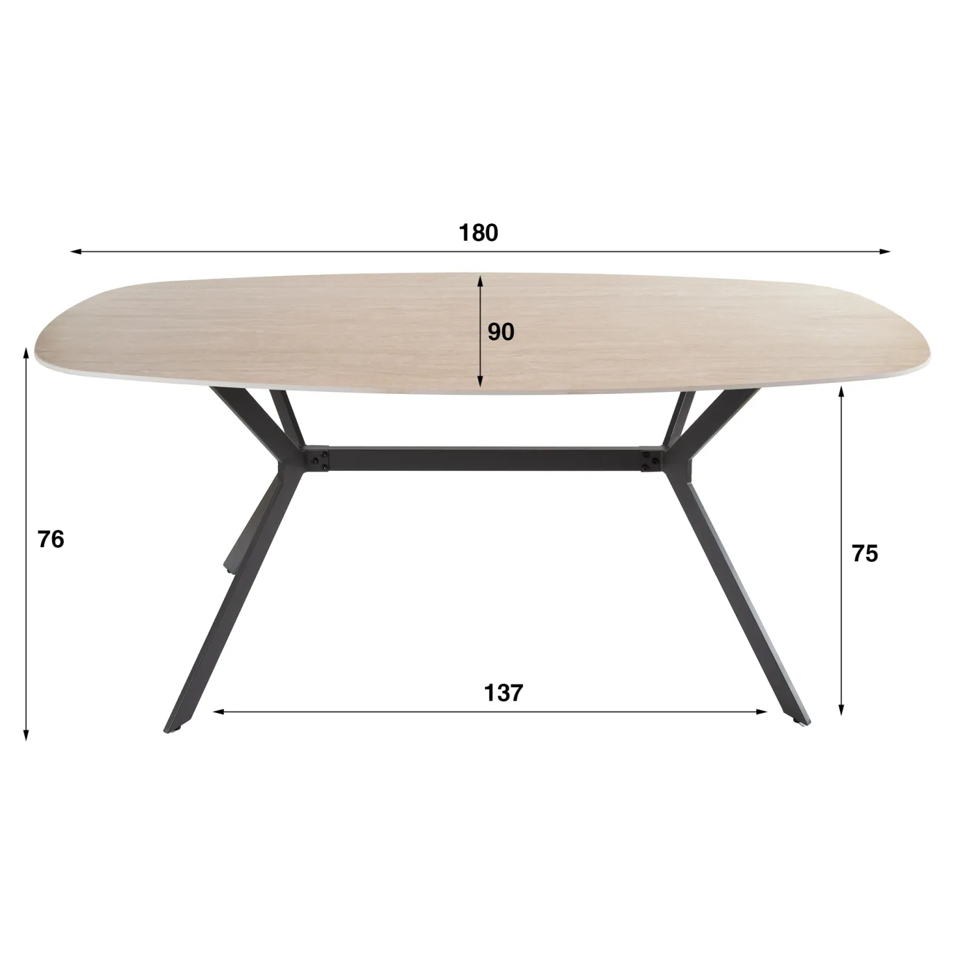 Esstisch Mindo oval | Keramik Travertin | 180 cm