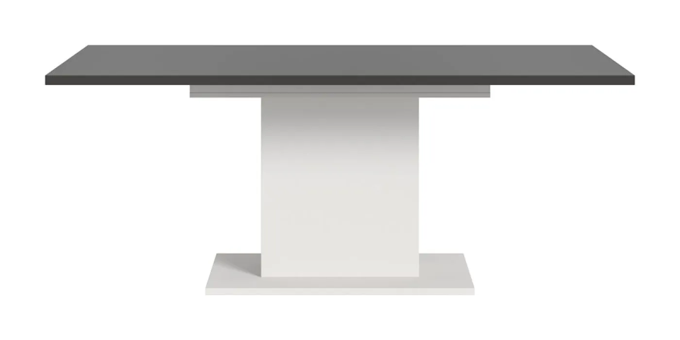 Esstisch Motion 2 | ausziehbar | Säulen-Fußgestell | weiß / grau | 150(190)x90