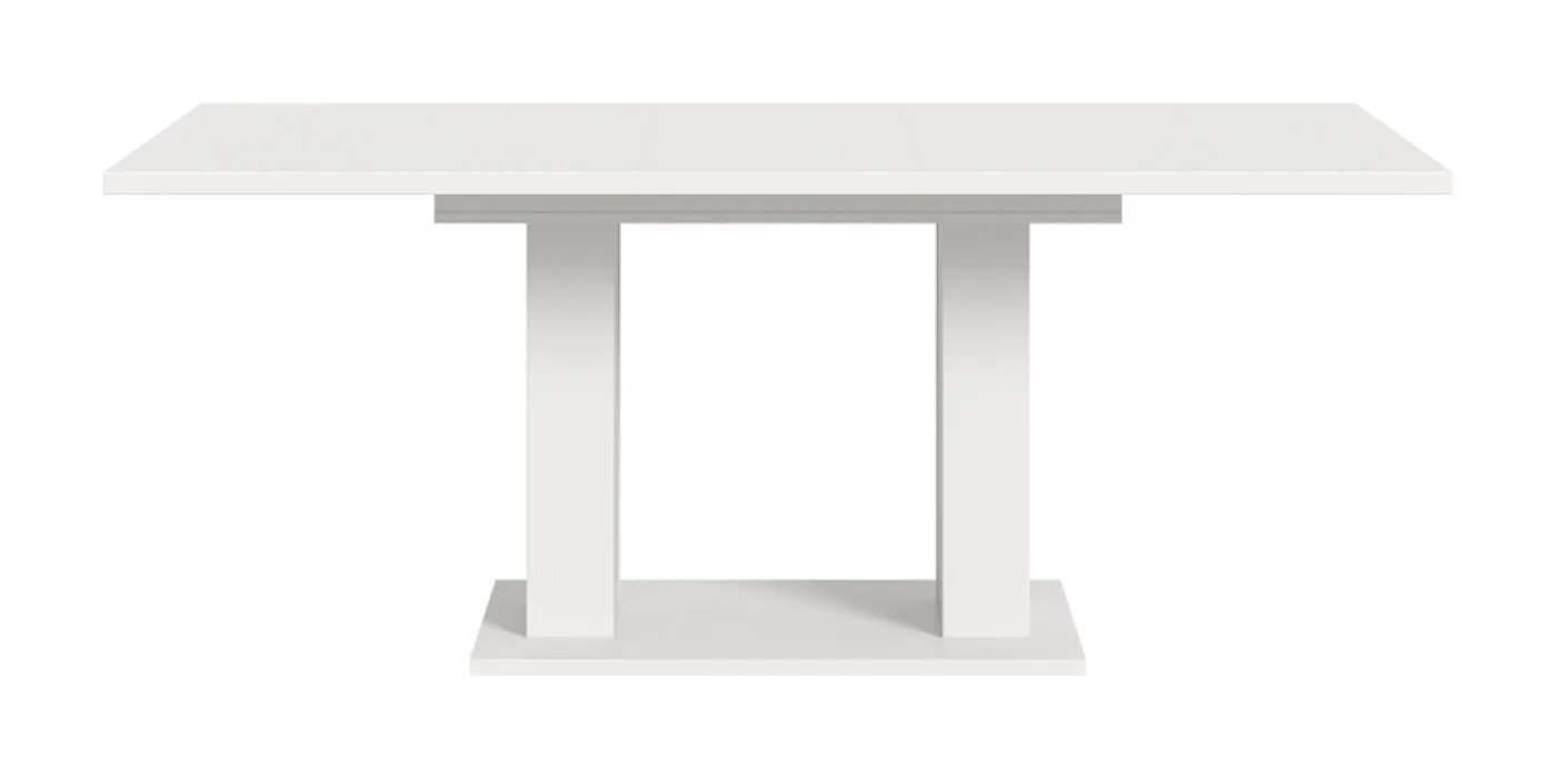 Esstisch Motion | ausziehbar | Doppelsäulen-Fußgestell | weiß | 150(190)x90