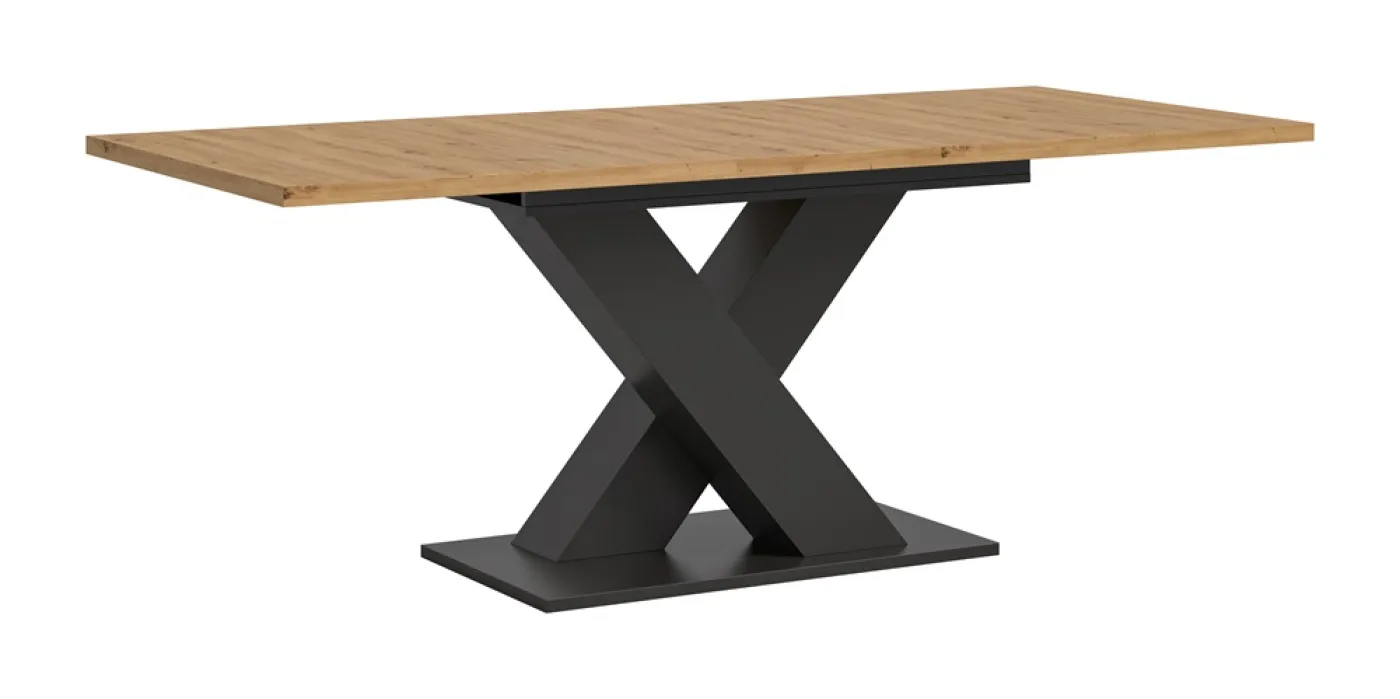 Esstisch Motion | ausziehbar | X-Fußgestell Eiche / grau |150(190)x90