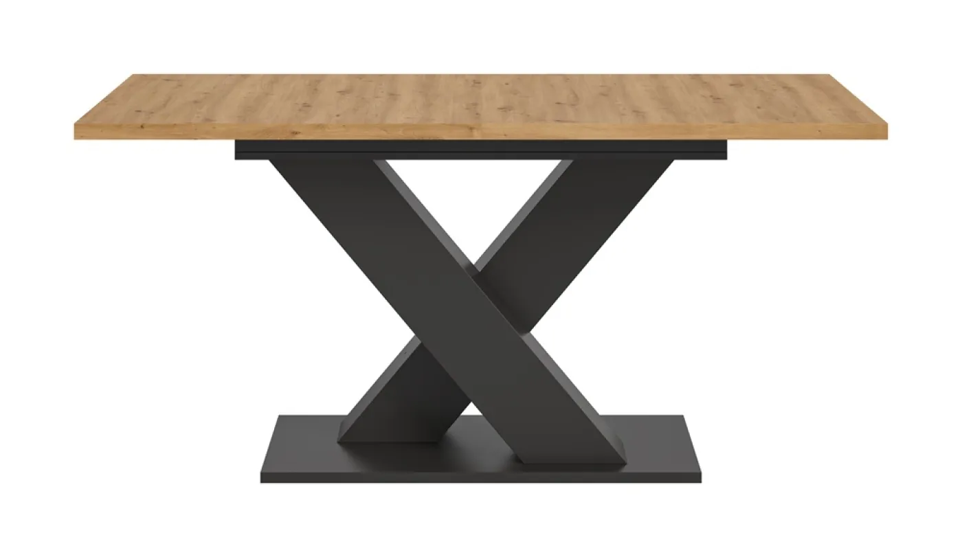 Esstisch Motion | ausziehbar | X-Fußgestell Eiche / grau |150(190)x90
