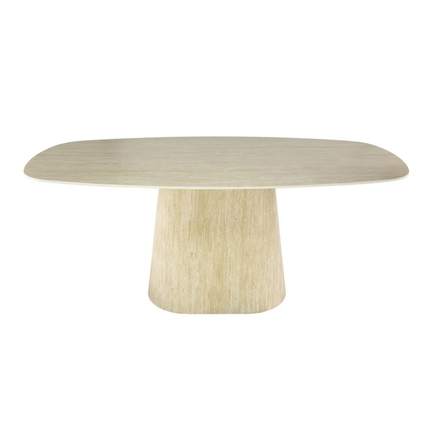 Esstisch Homa 2 | oval | 180 cm | 3D Keramik | Travertin
