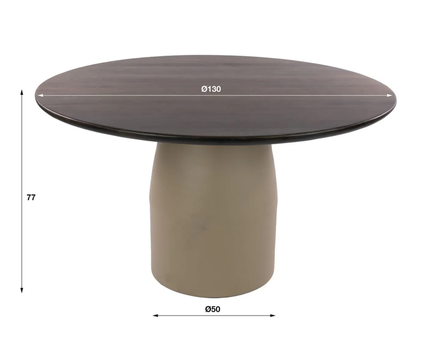 Esstisch Zeron | rund | Ø130cm | Akazie massiv | Braun