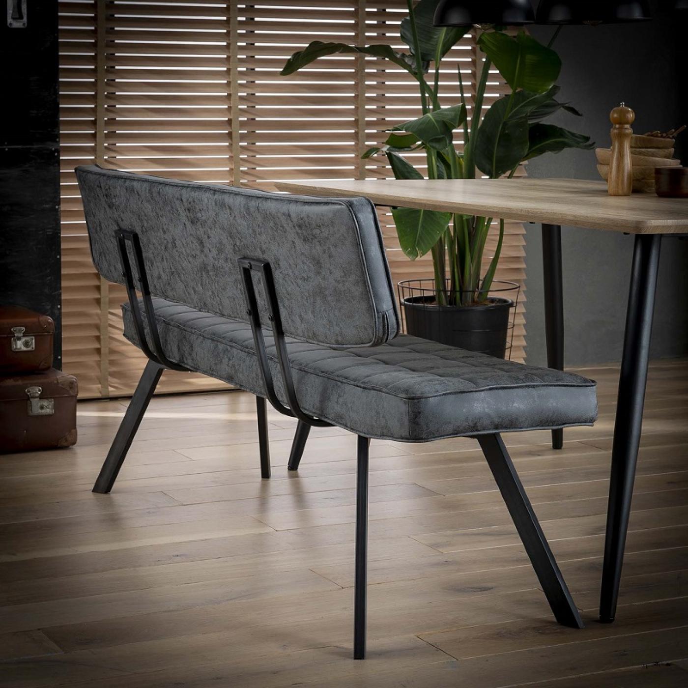 Esszimmerbank Josie | Kunstleder | schwarz | 150/180 | verschiedene Größen