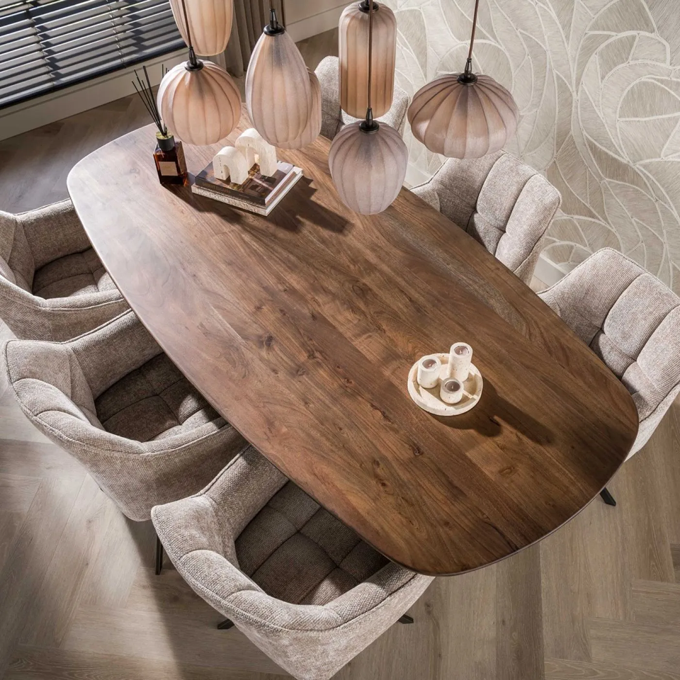 Esszimmertisch Gloria | oval | 215cm | Akazie massiv | braun