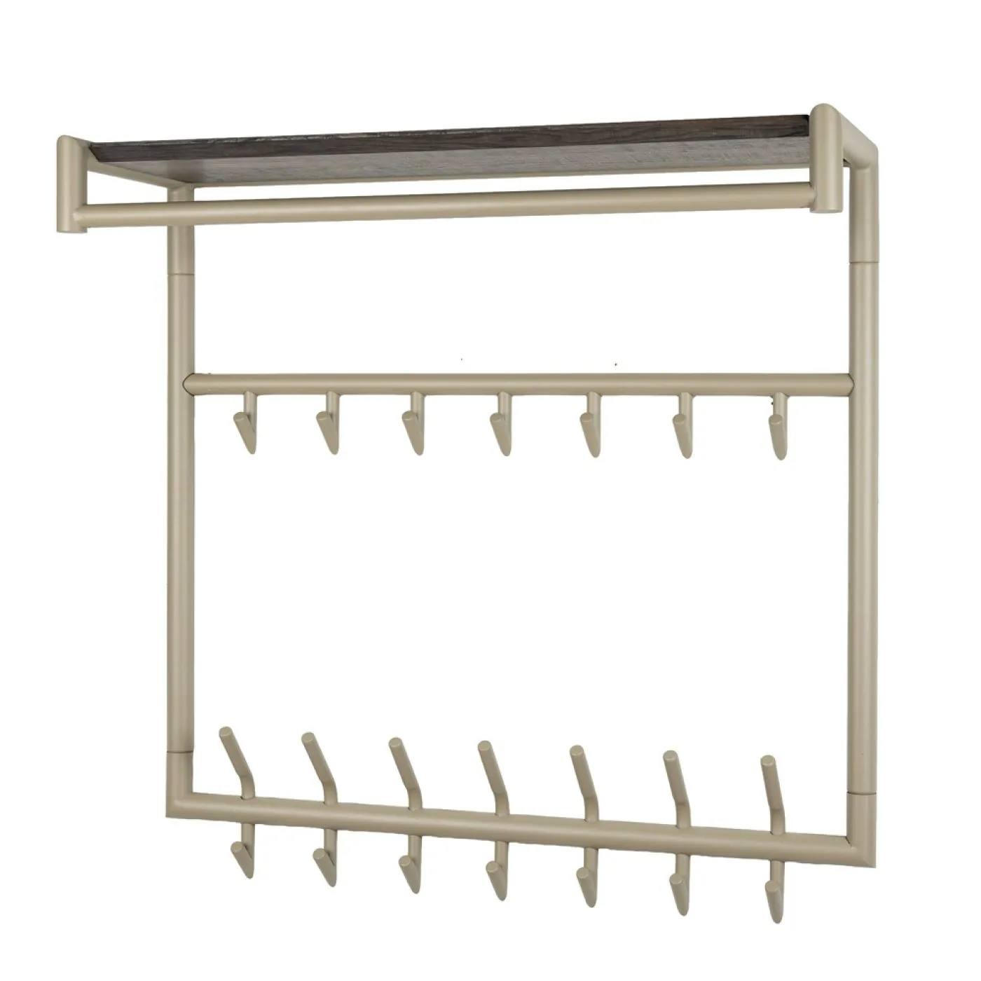 Garderobe Wandgarderobe Stamp | 3x7 Haken | Metall | beige