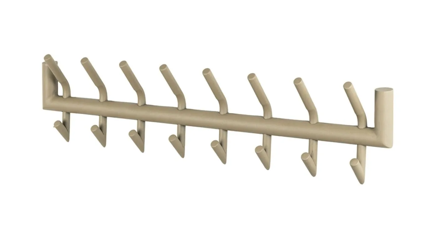 Garderobe Wandgarderobe Torino | 2x8 Haken | Stahl | beige