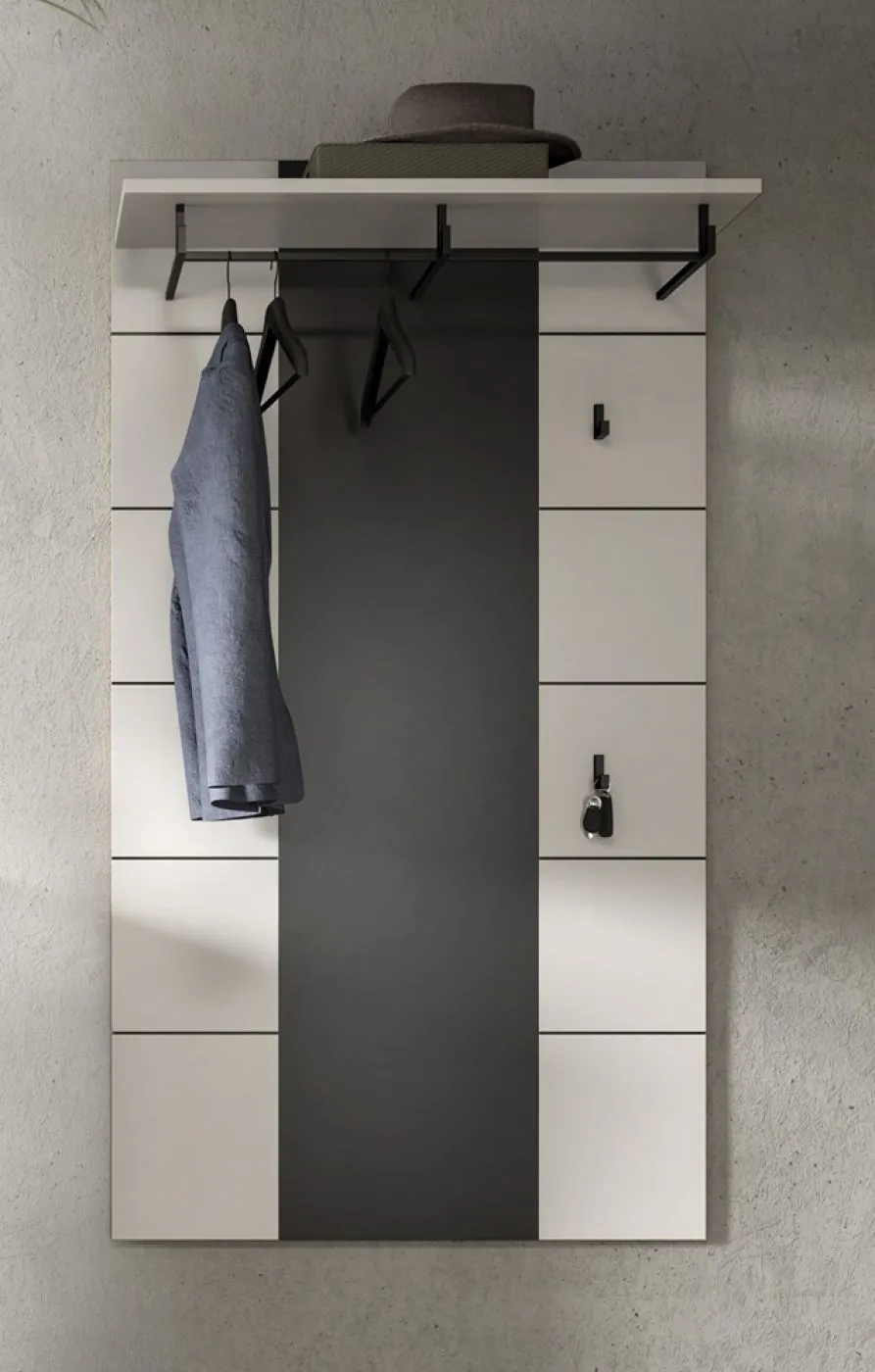 Garderoben-Set Canu 1 | Basalt grau / Weiß | 5-teilig ohne