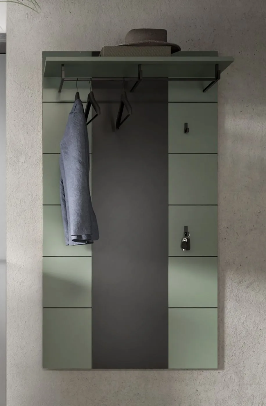 Garderoben-Set Canu 3 | Basalt grau / Smoke Green | 3-teilig
