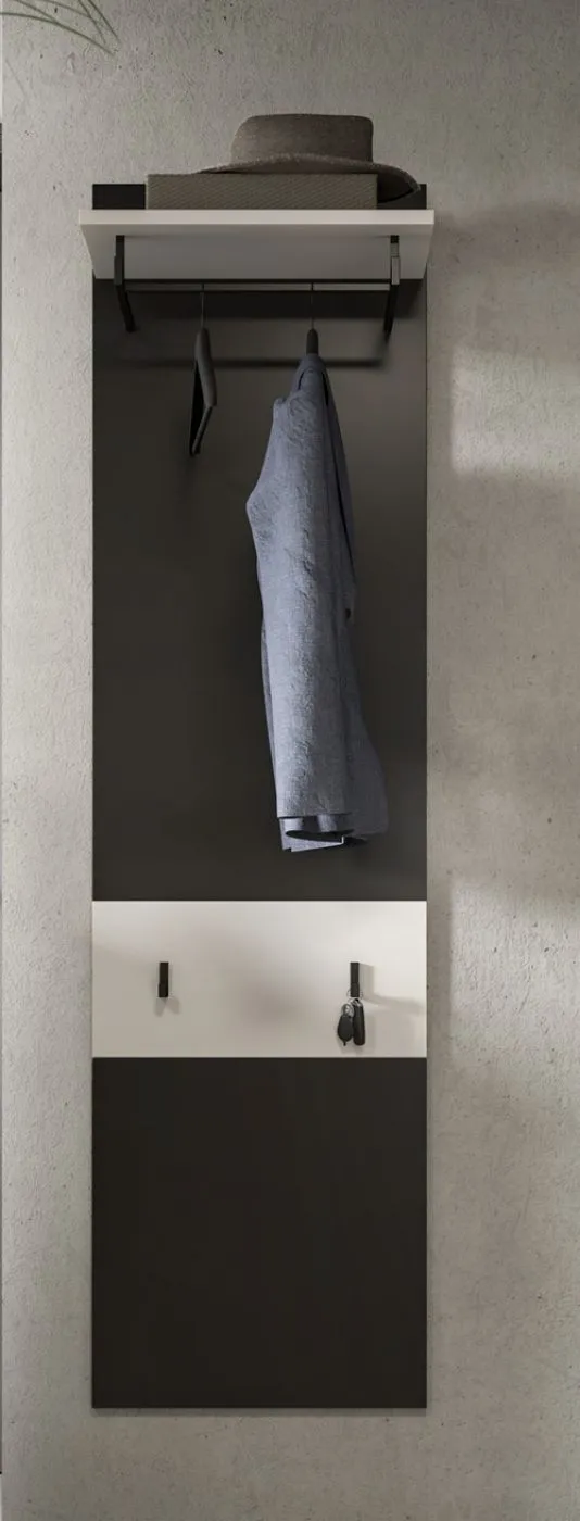 Garderoben-Set Canu 5 | Basalt grau / Weiß | 3-teilig
