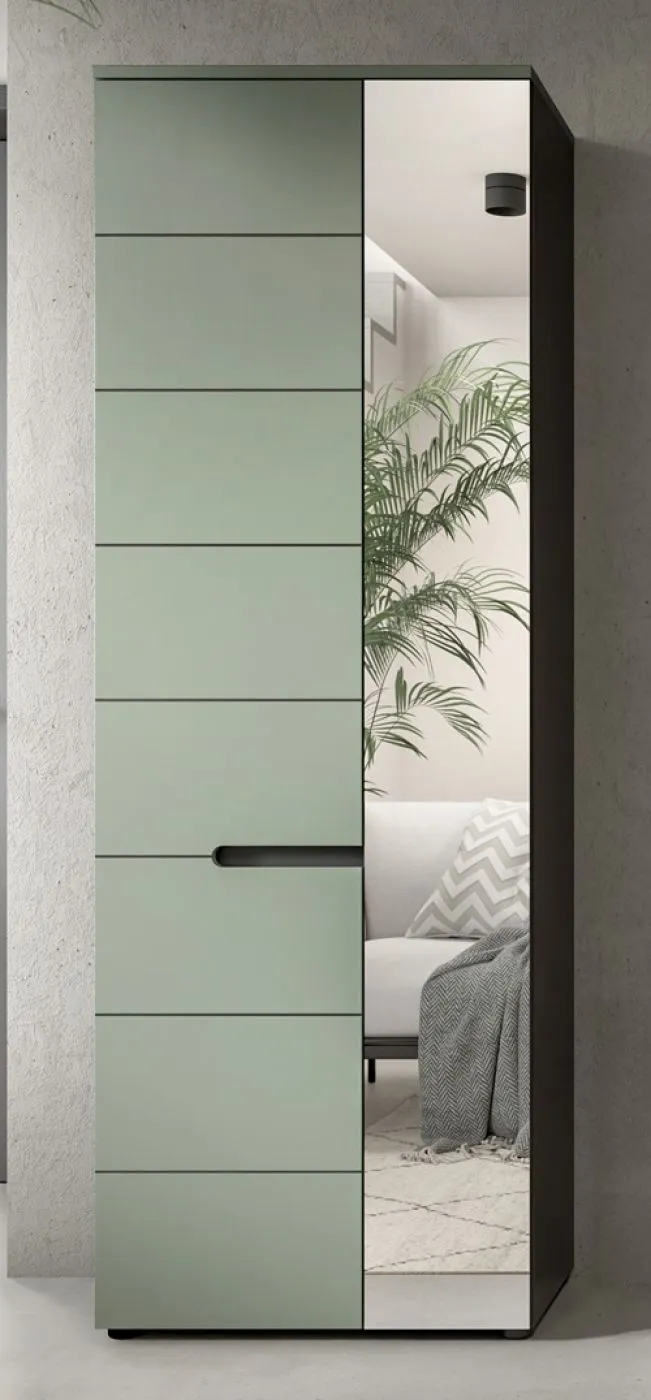 Garderoben-Set Canu | Basalt grau / Smoke Green | 3-teilig mit Sitzkissen