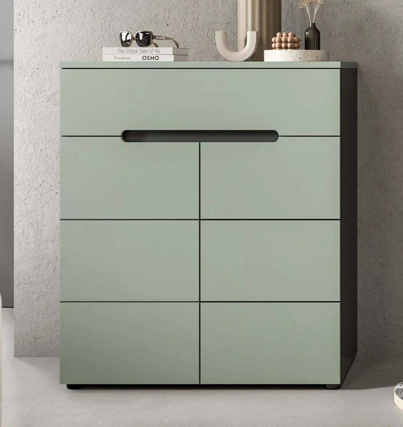 Garderoben-Set Canu | Basalt grau / Smoke Green | 4-teilig