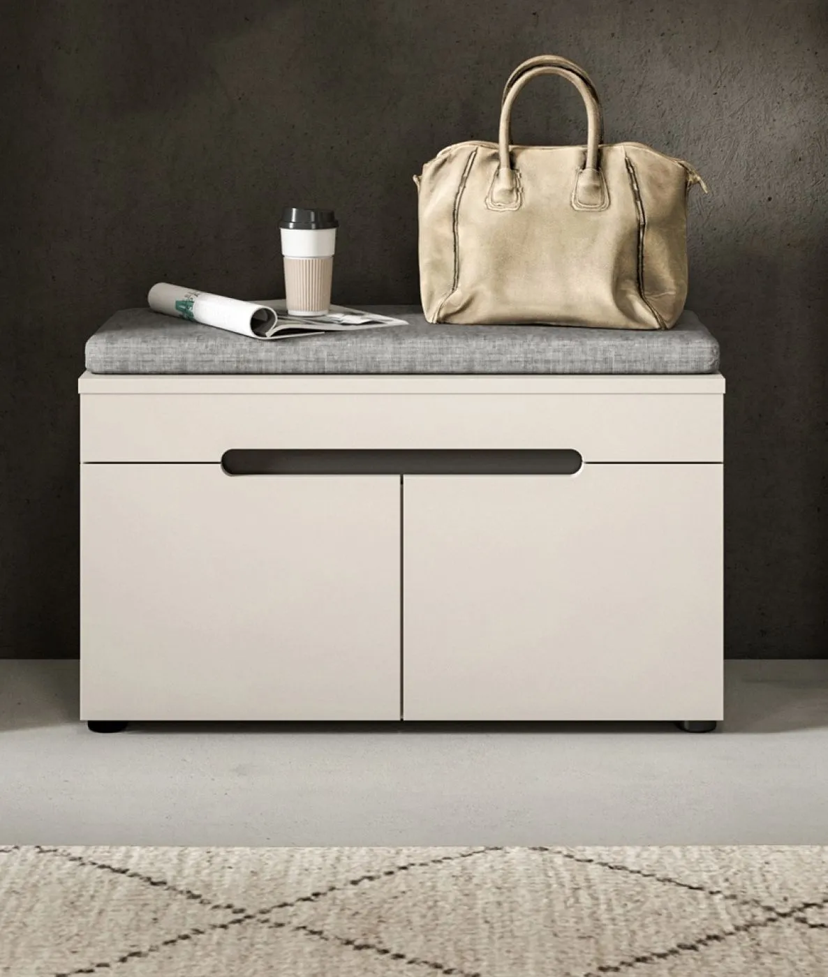 Garderoben-Set Canu | Kaschmir / Basalt grau | 3-teilig mit Sitzkissen