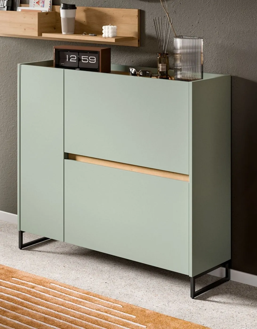 Garderoben-Set Drive 1 | Salbei / Artisan Oak | 5-teilig ohne Beleuchtung