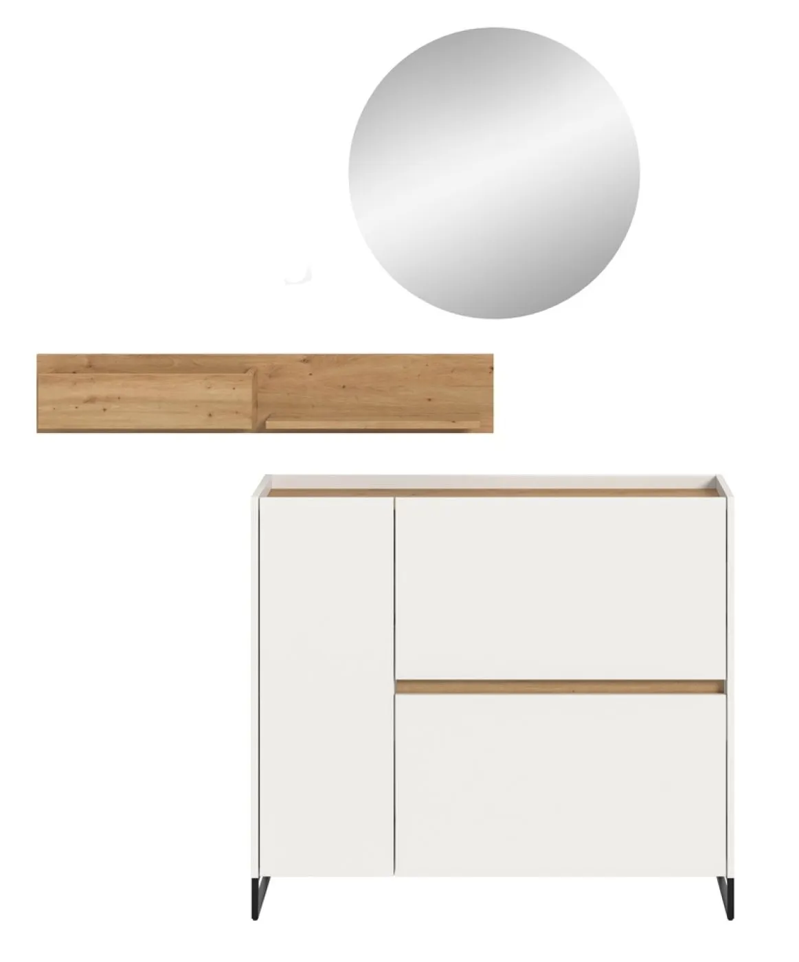 Garderoben-Set Drive 4 | weiß / Artisan Oak | 3-teilig ohne Beleuchtung