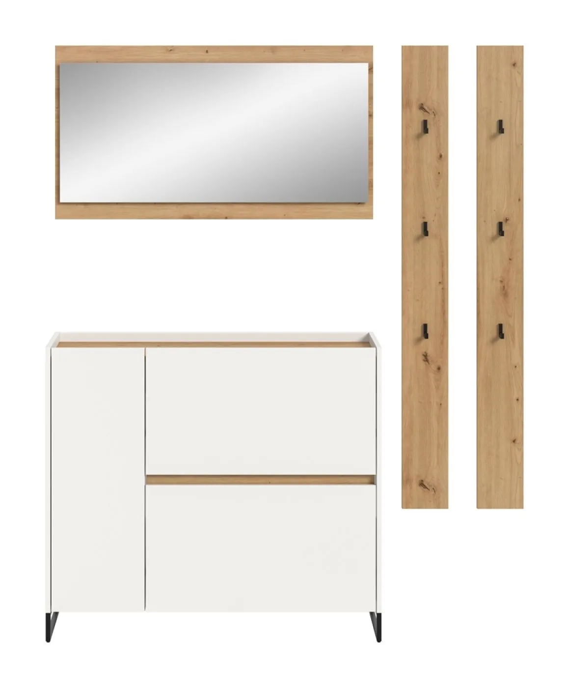 Garderoben-Set Drive 4 | weiß / Artisan Oak | 4-teilig