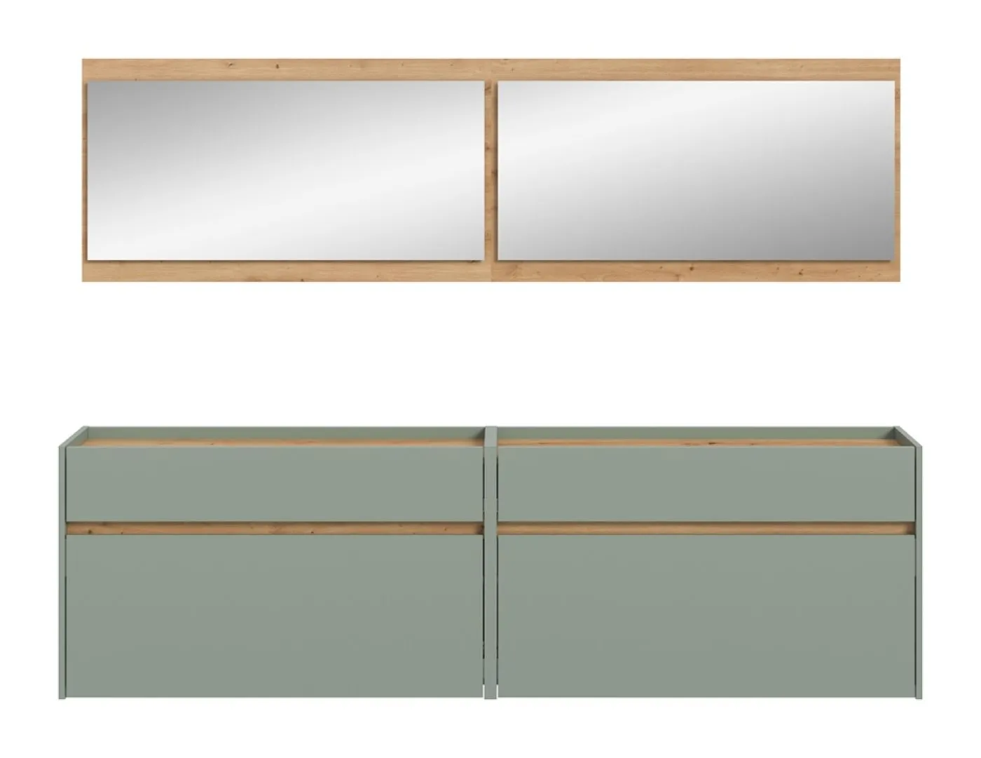 Garderoben-Set Drive 5 | Salbei / Artisan Oak | 4-teilig ohne Beleuchtung