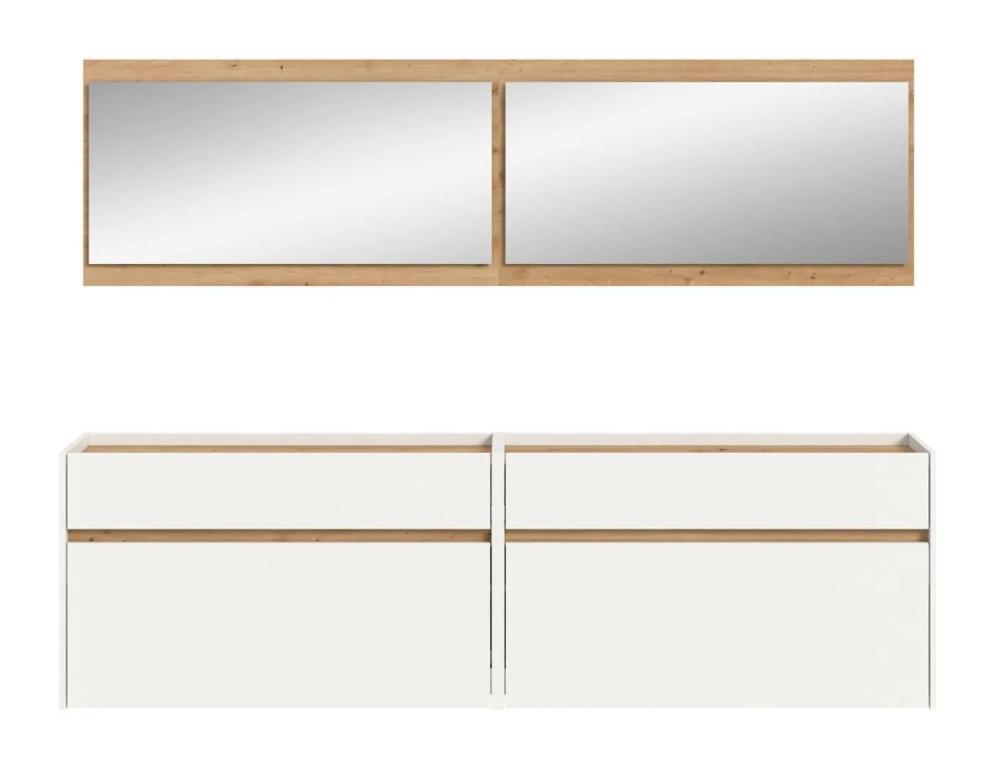 Garderoben-Set Drive 5 | weiß / Artisan Oak | 4-teilig mit LED Beleuchtung