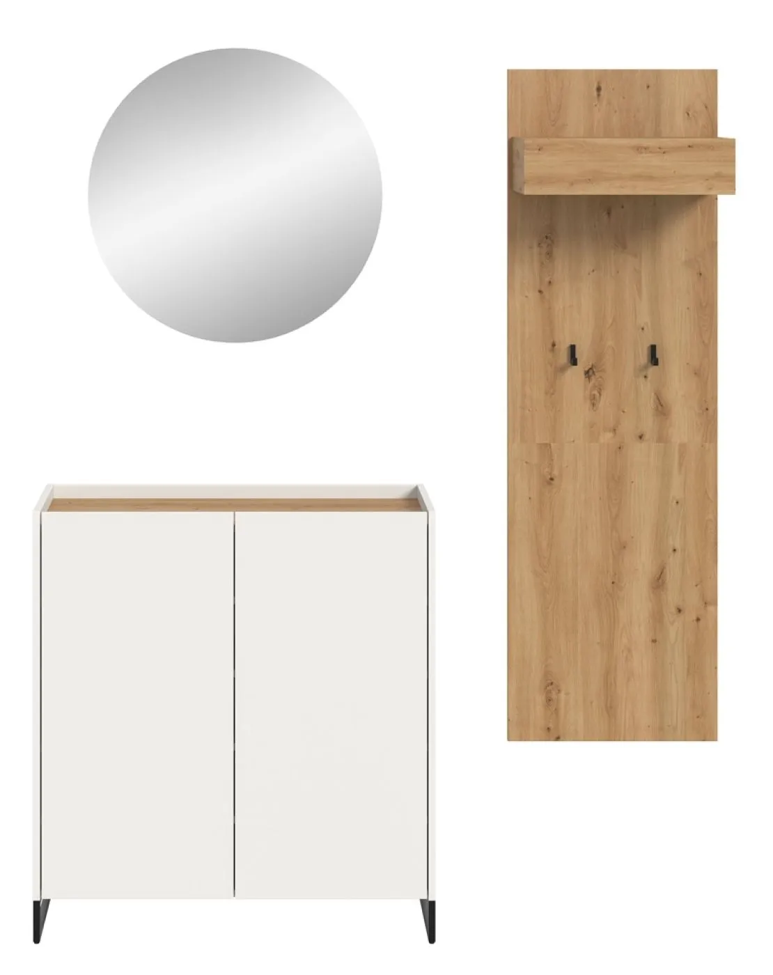 Garderoben-Set Drive | weiß / Artisan Oak | 3-teilig