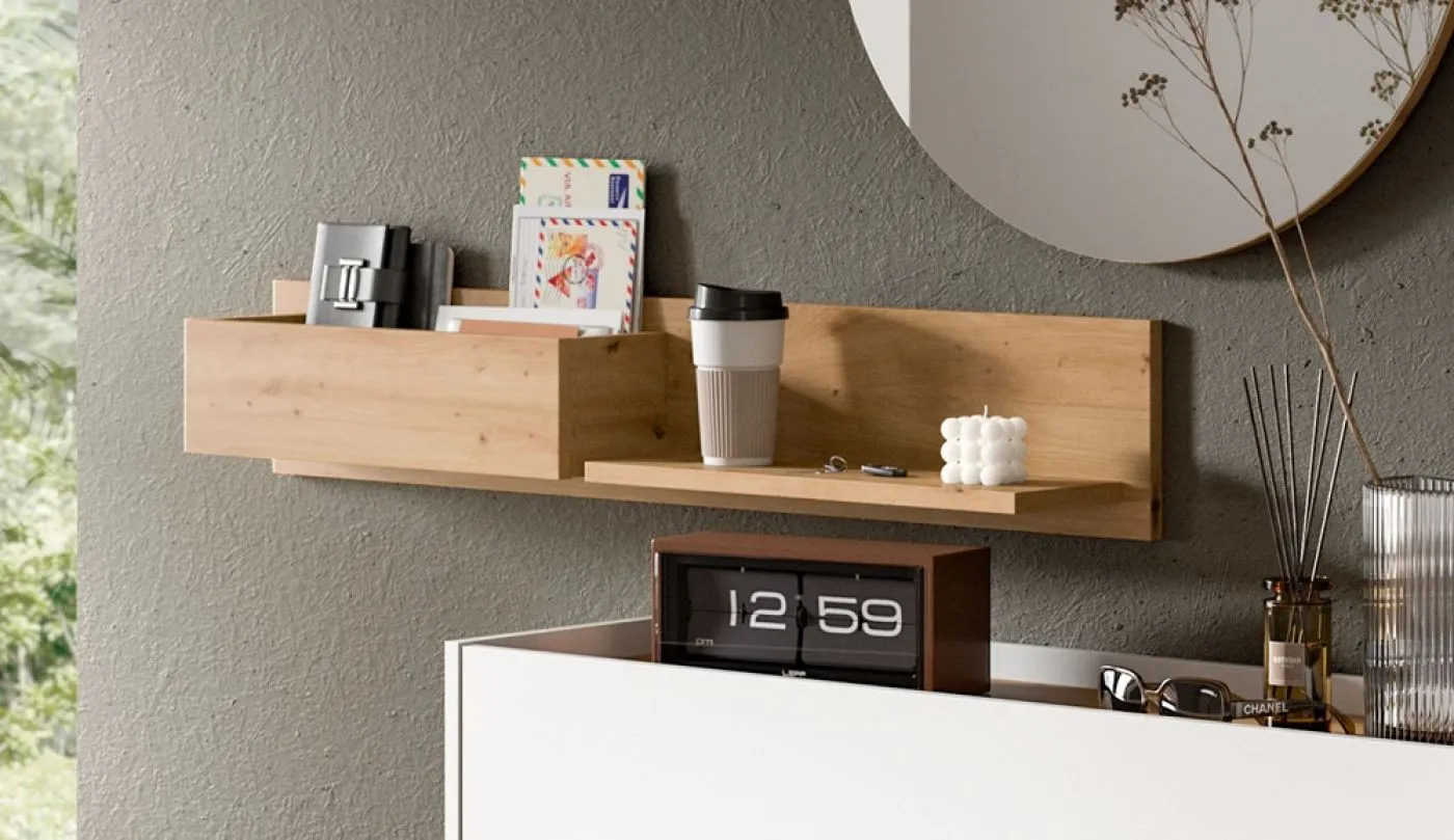 Garderoben-Set Drive | weiß / Artisan Oak | 5-teilig mit Beleuchtung