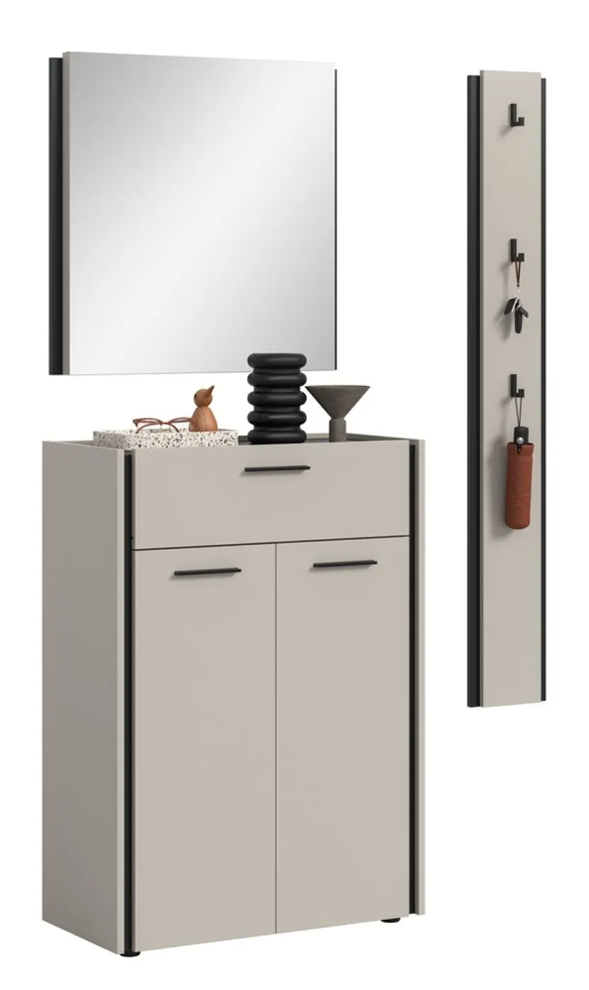 Garderoben-Set Emil 1 | Kaschmir / schwarz | 3-teilig