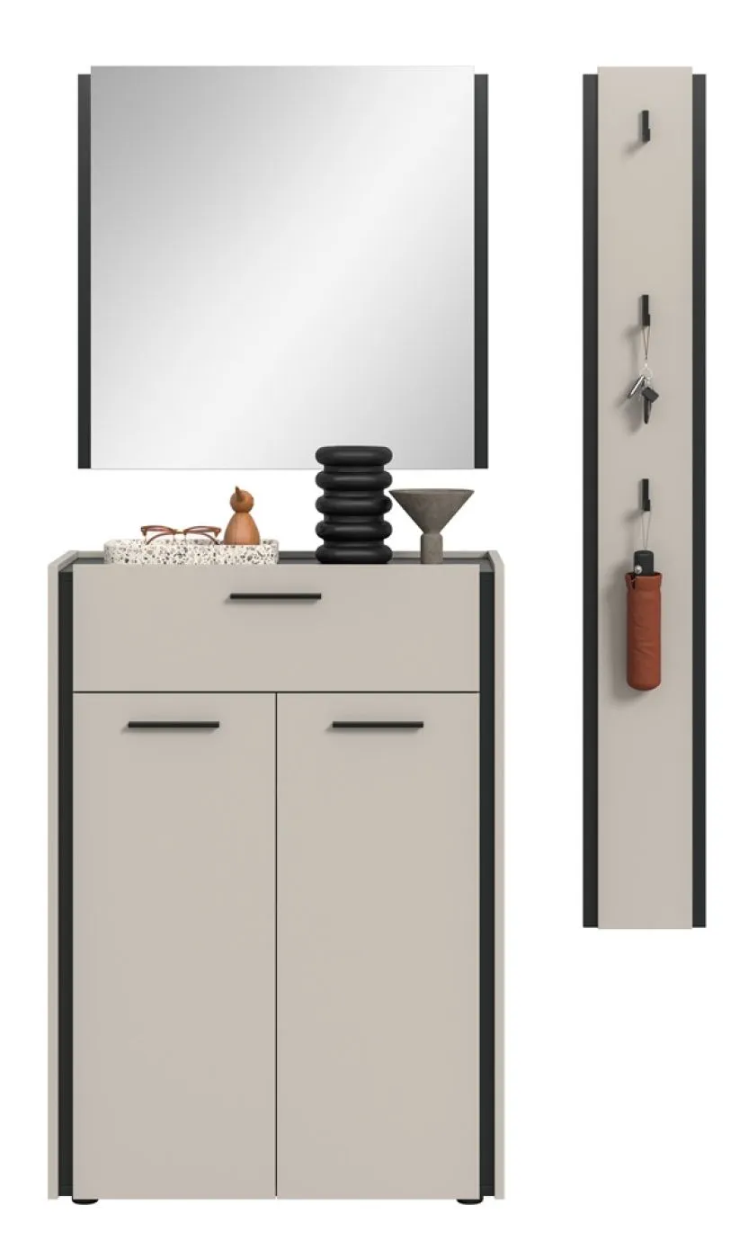 Garderoben-Set Emil 1 | Kaschmir / schwarz | 3-teilig