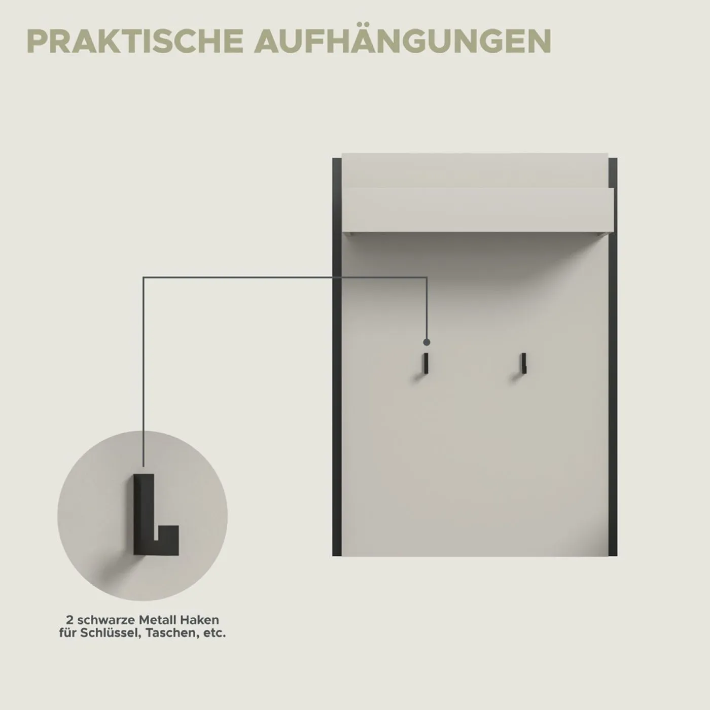 Garderoben-Set Emil | Kaschmir / schwarz | 3-teilig