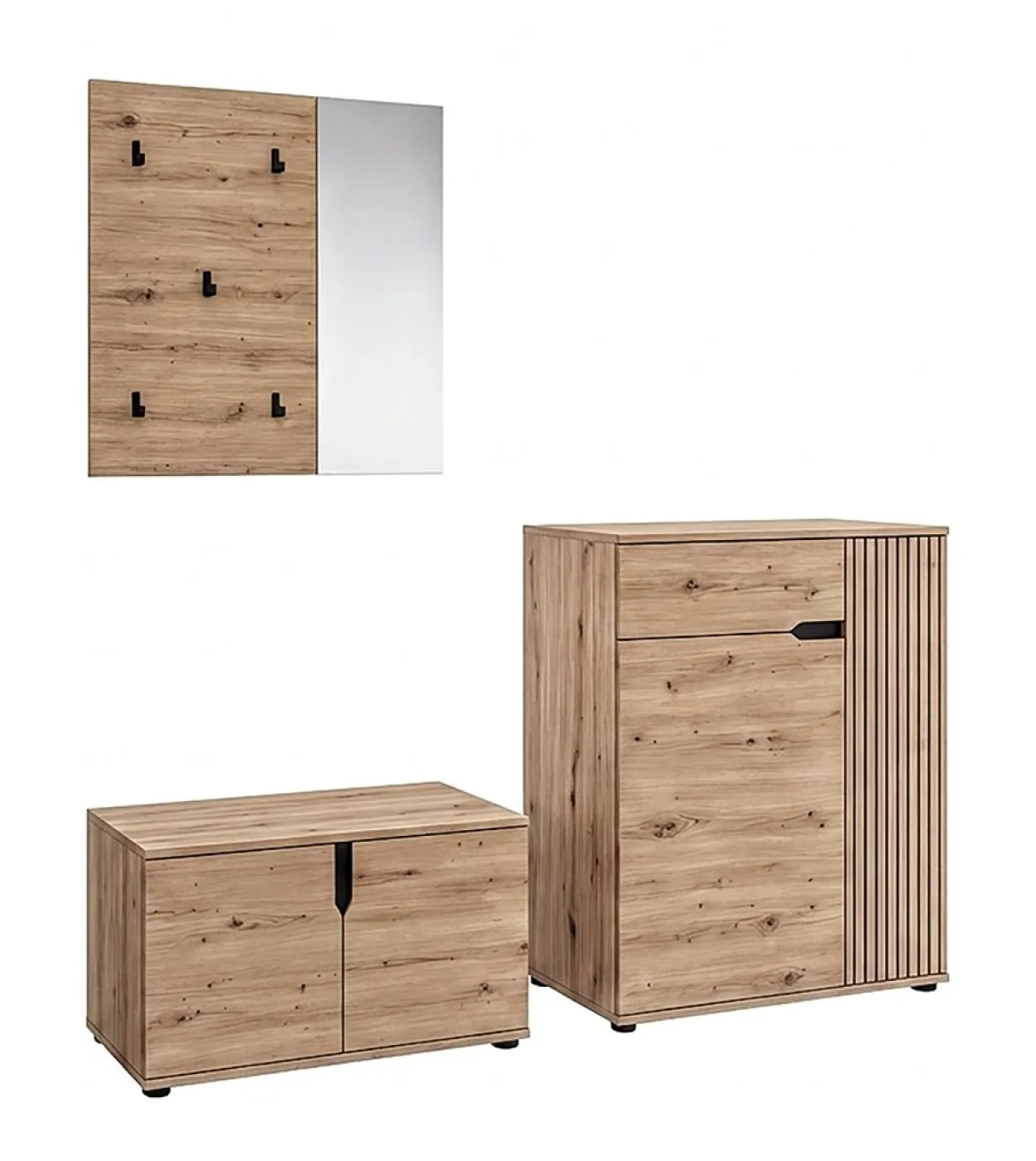 Garderoben-Set Keno 1 | Artisan Eiche | 3-teilig mit Sitzkissen