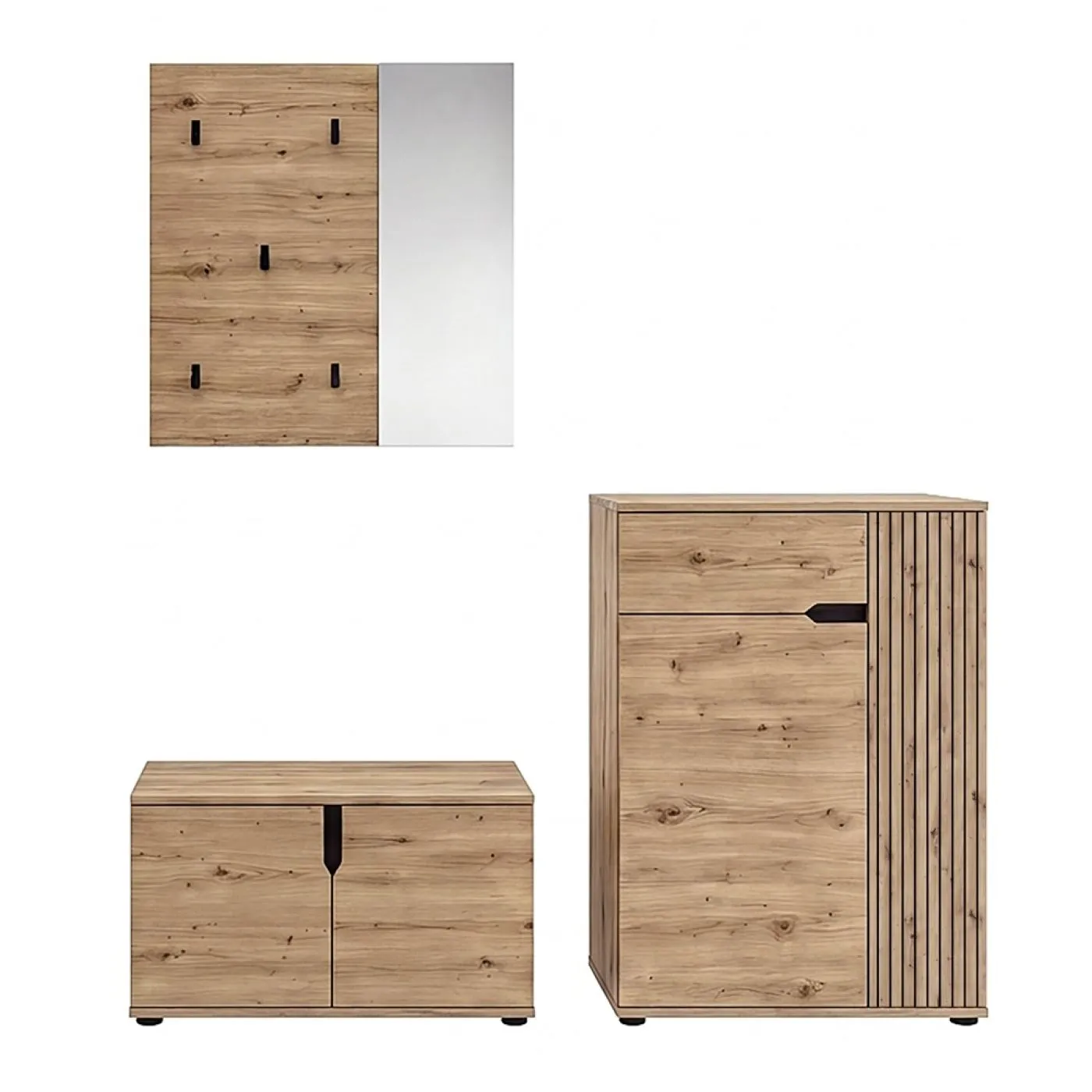 Garderoben-Set Keno 1 | Artisan Eiche | 3-teilig ohne Sitzkissen