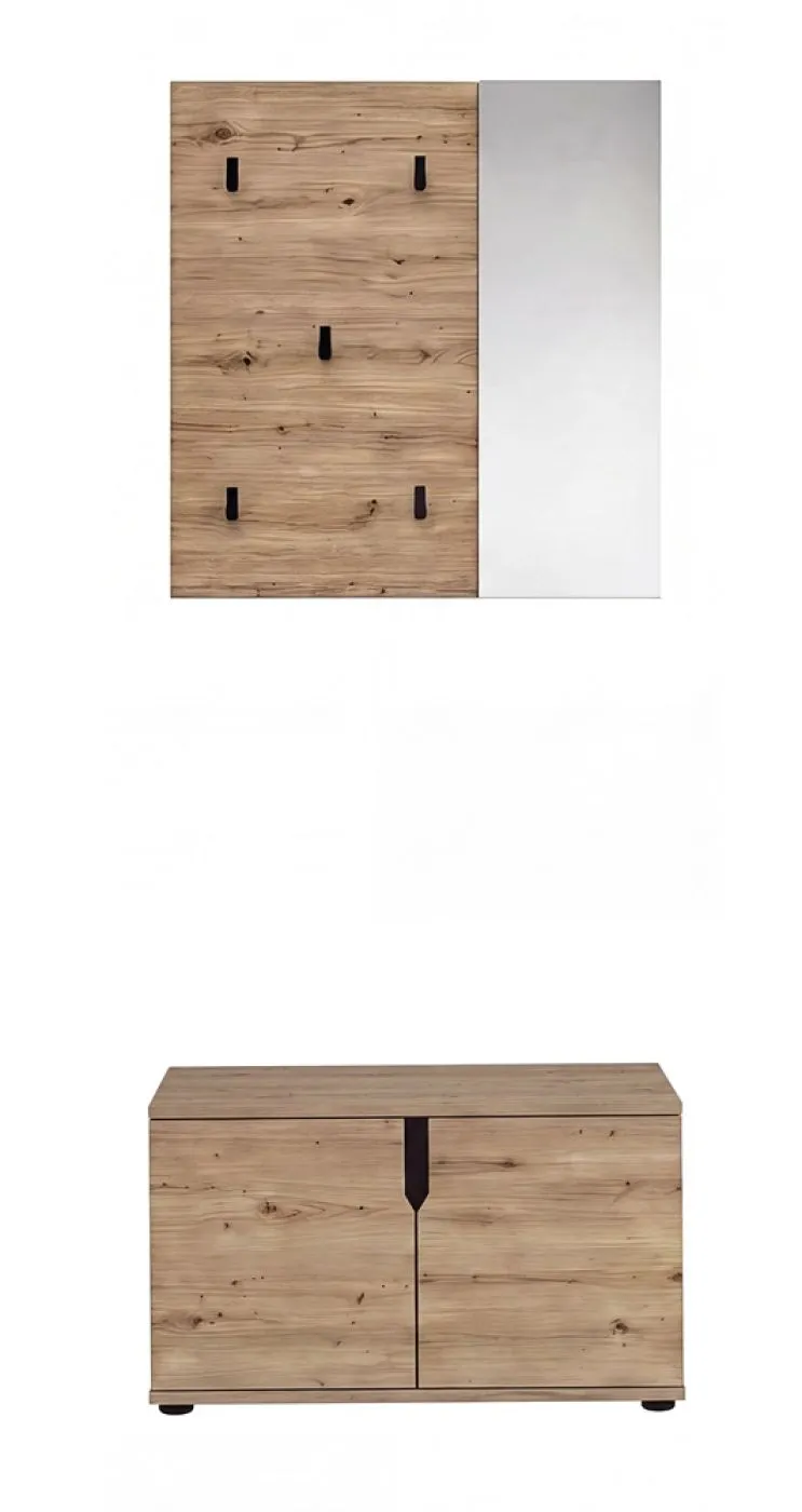 Garderoben-Set Keno | Artisan Eiche | 2-teilig ohne Sitzkissen