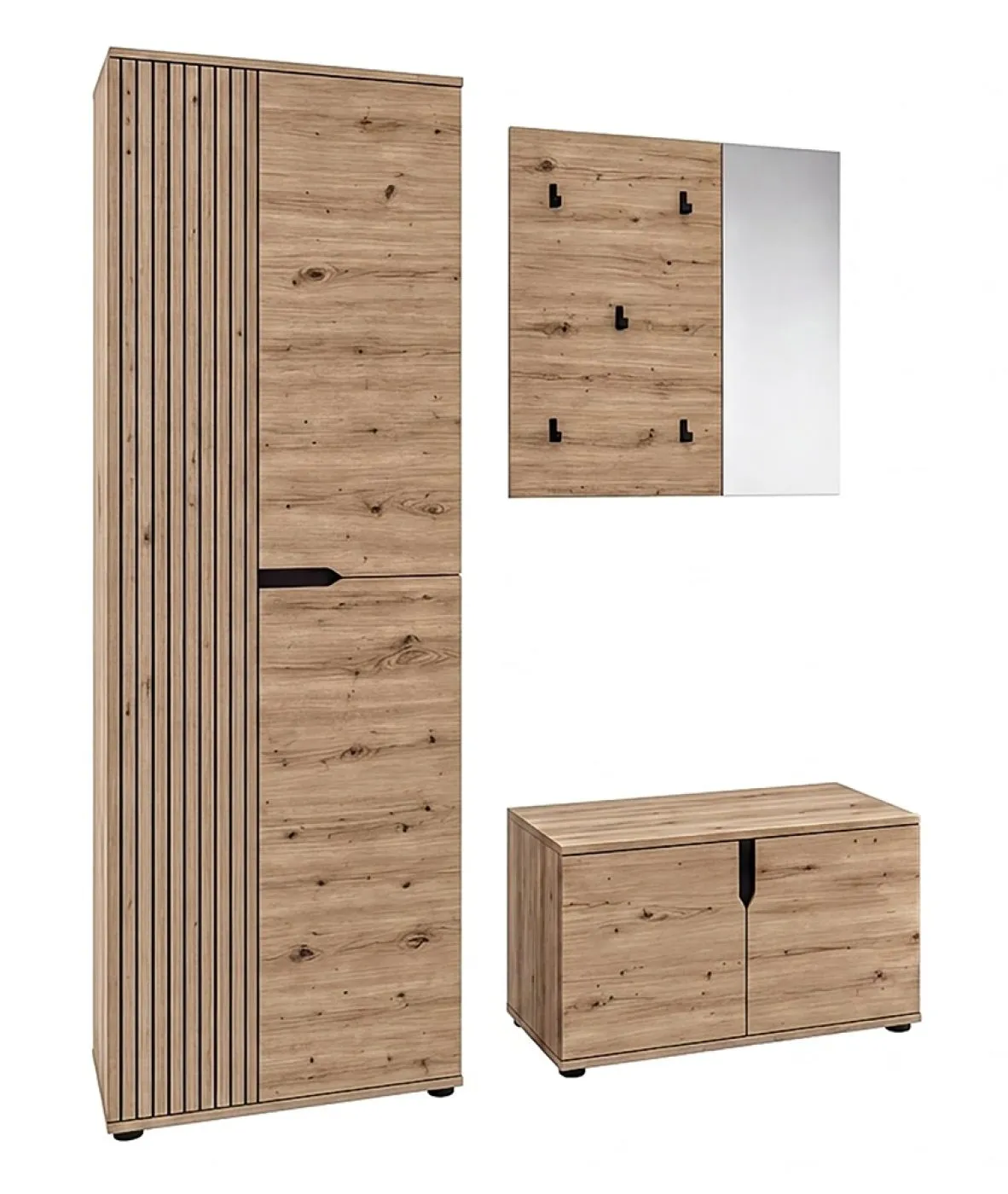 Garderoben-Set Keno | Artisan Eiche | 3-teilig ohne Sitzkissen