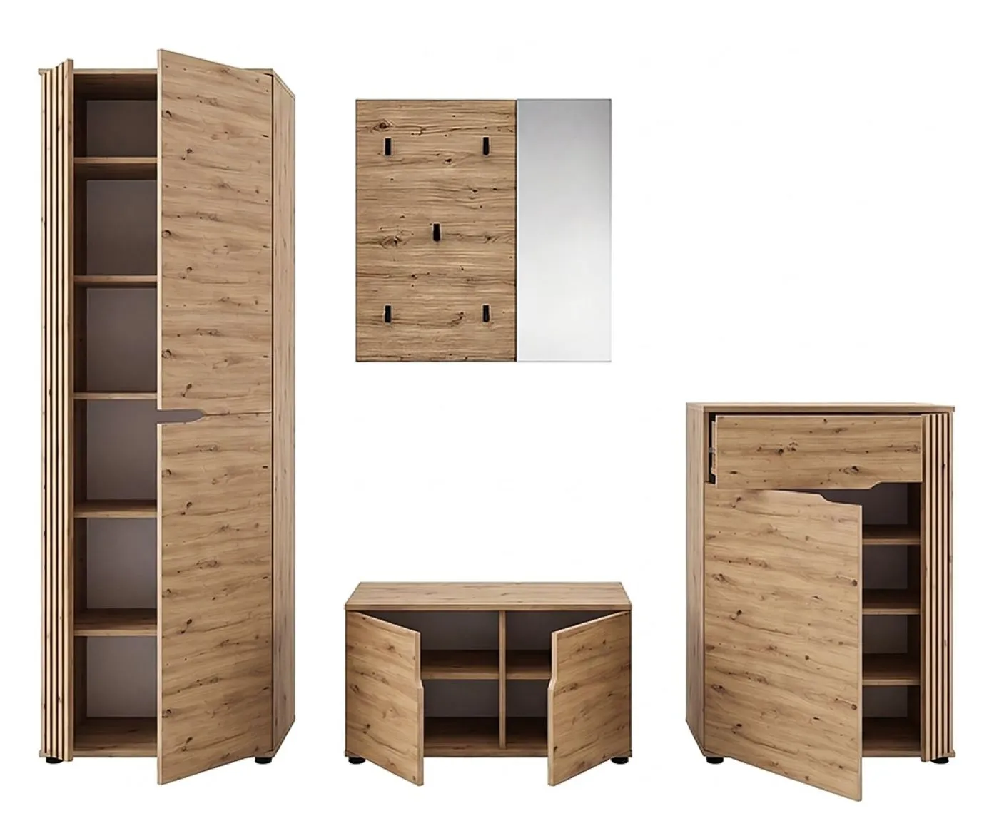 Garderoben-Set Keno | Artisan Eiche | 4-teilig