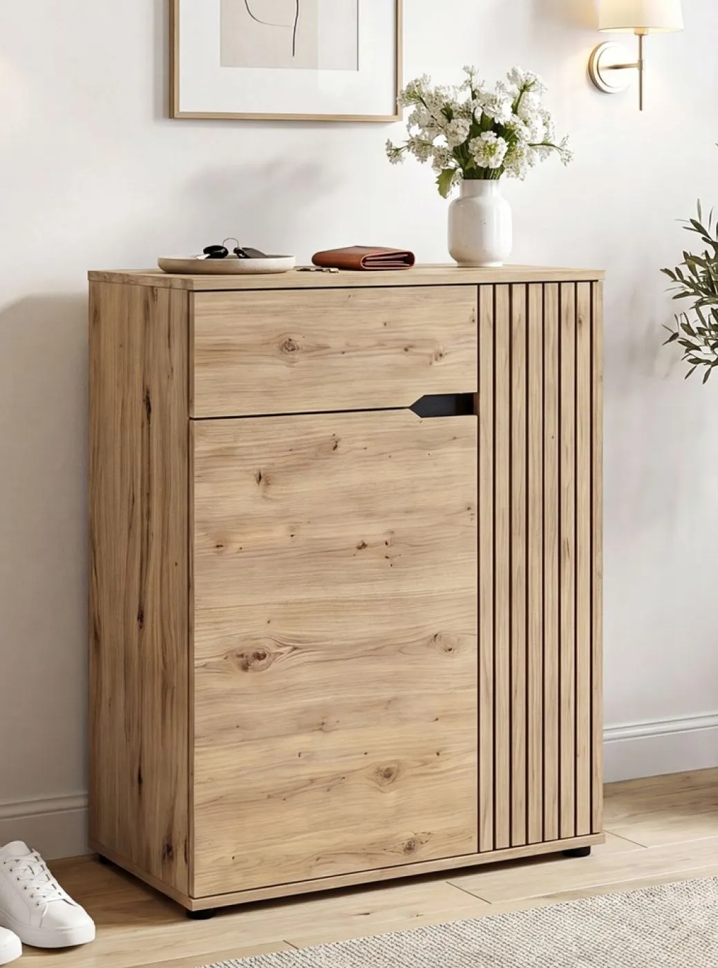 Garderoben-Set Keno | Artisan Eiche | 4-teilig mit Sitzkissen