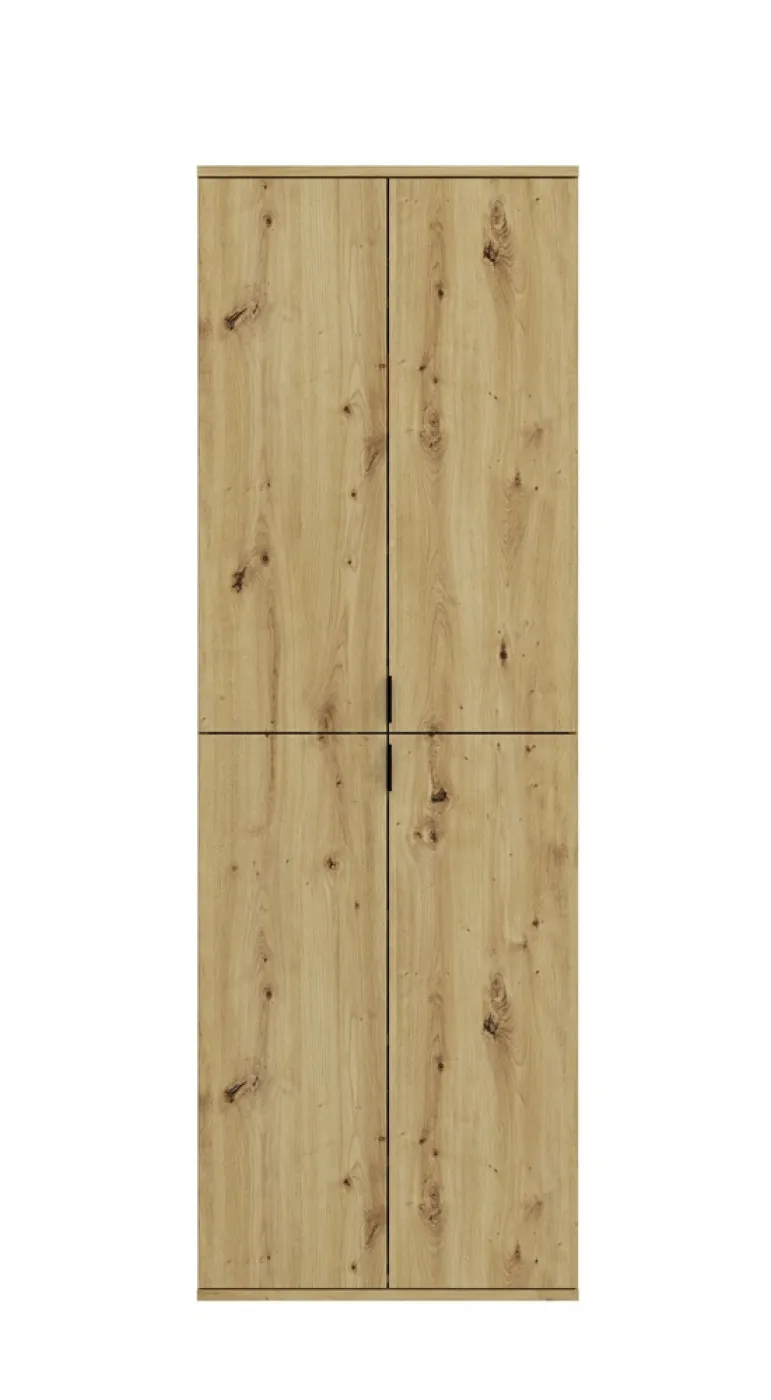 Garderoben Set Projekt X 1 | weiß Hochglanz / Artisan Eiche mit Spiegeltüren | 3-teilig