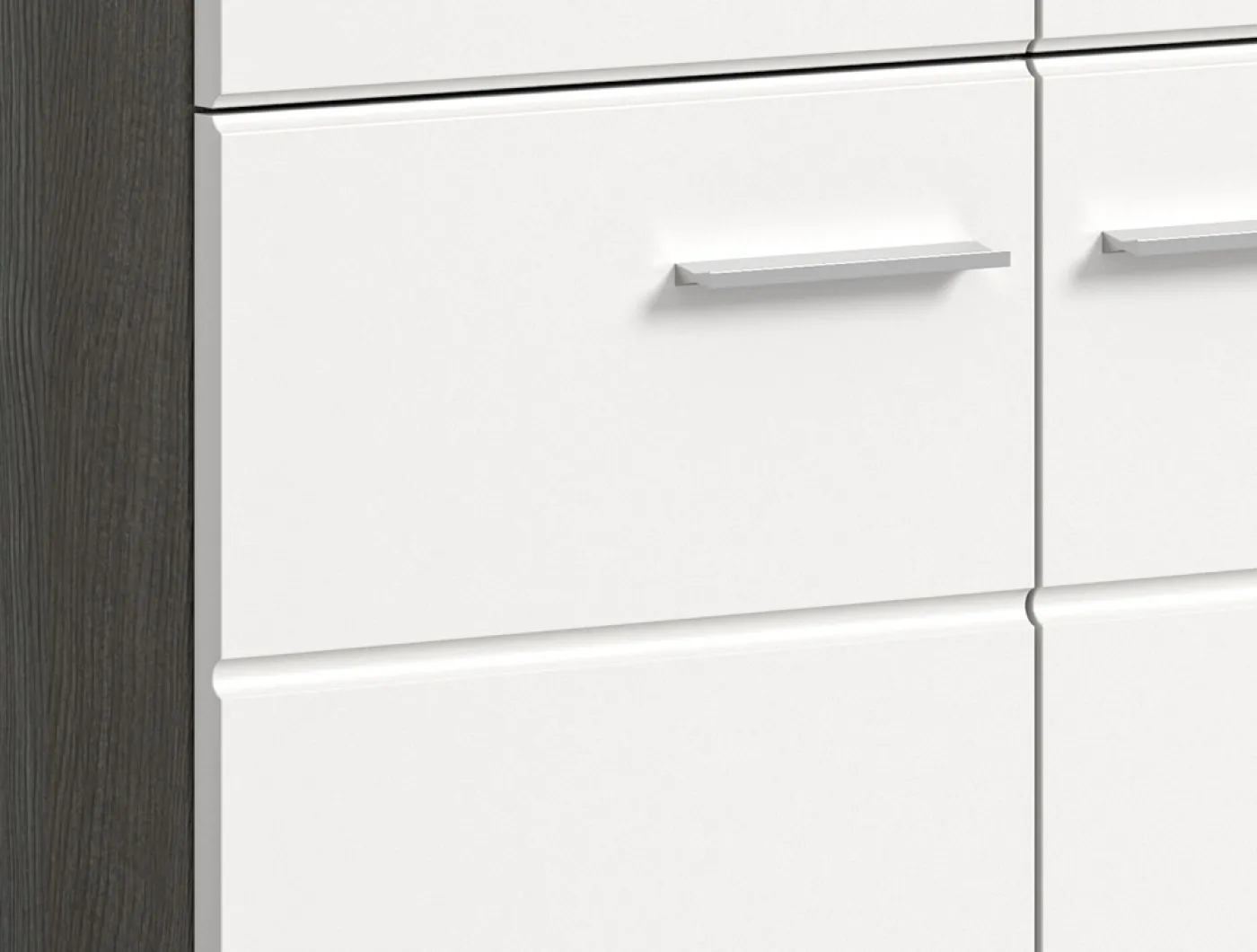 Garderoben-Set Salsa | rauchsilber / weiß Hochglanz | 3-teilig mit Sitzkissen