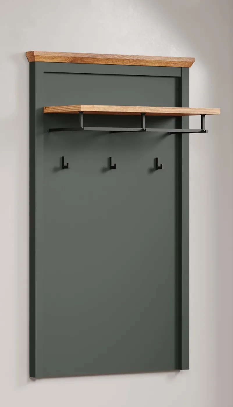 Garderoben-Set Stanton | Tannengrün / Eiche | 5-teilig