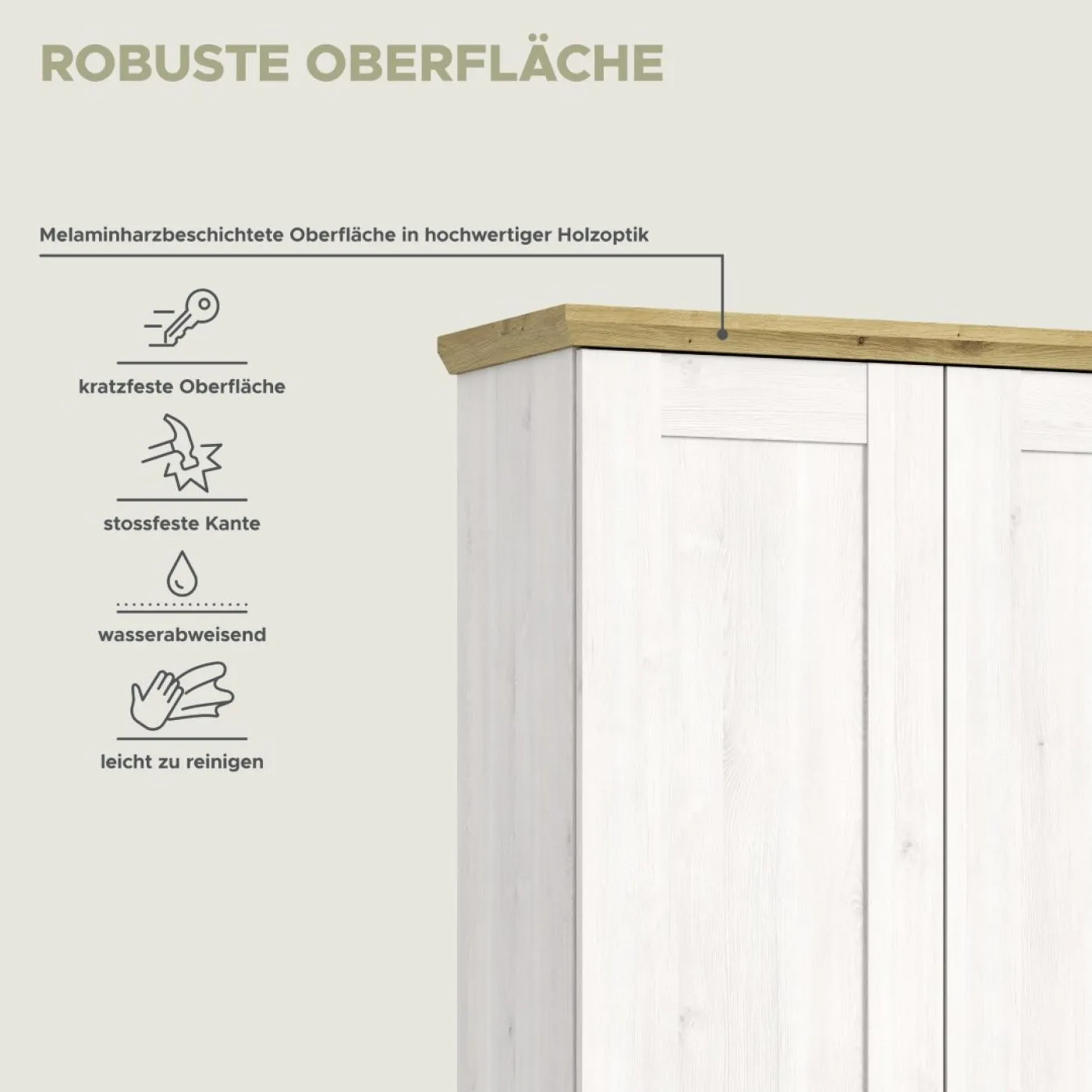 Garderoben-Set Verona | Lärche Sibiu / Eiche | 3-teilig ohne Kissen