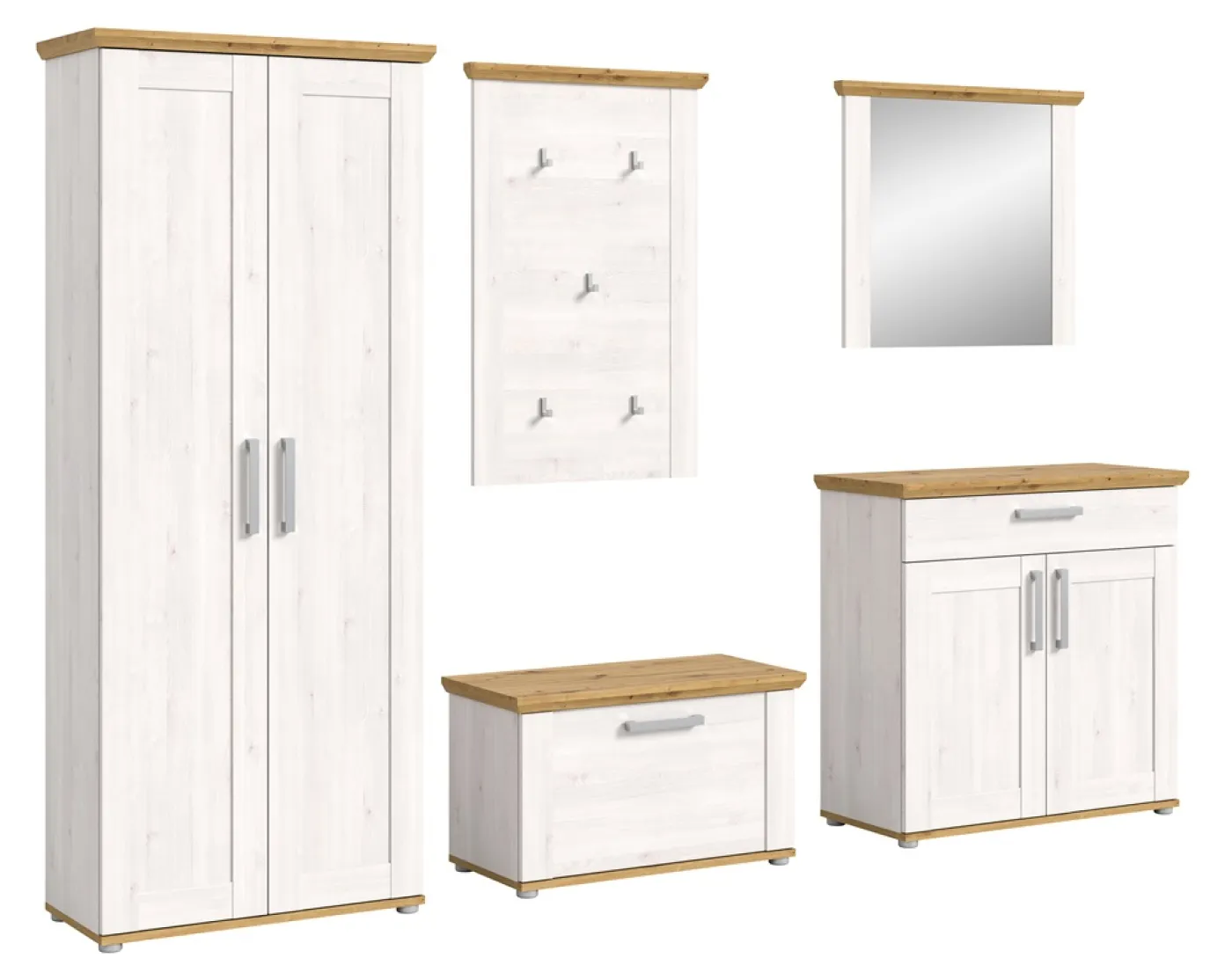 Garderoben-Set Verona | Lärche Sibiu / Eiche | 5-teilig