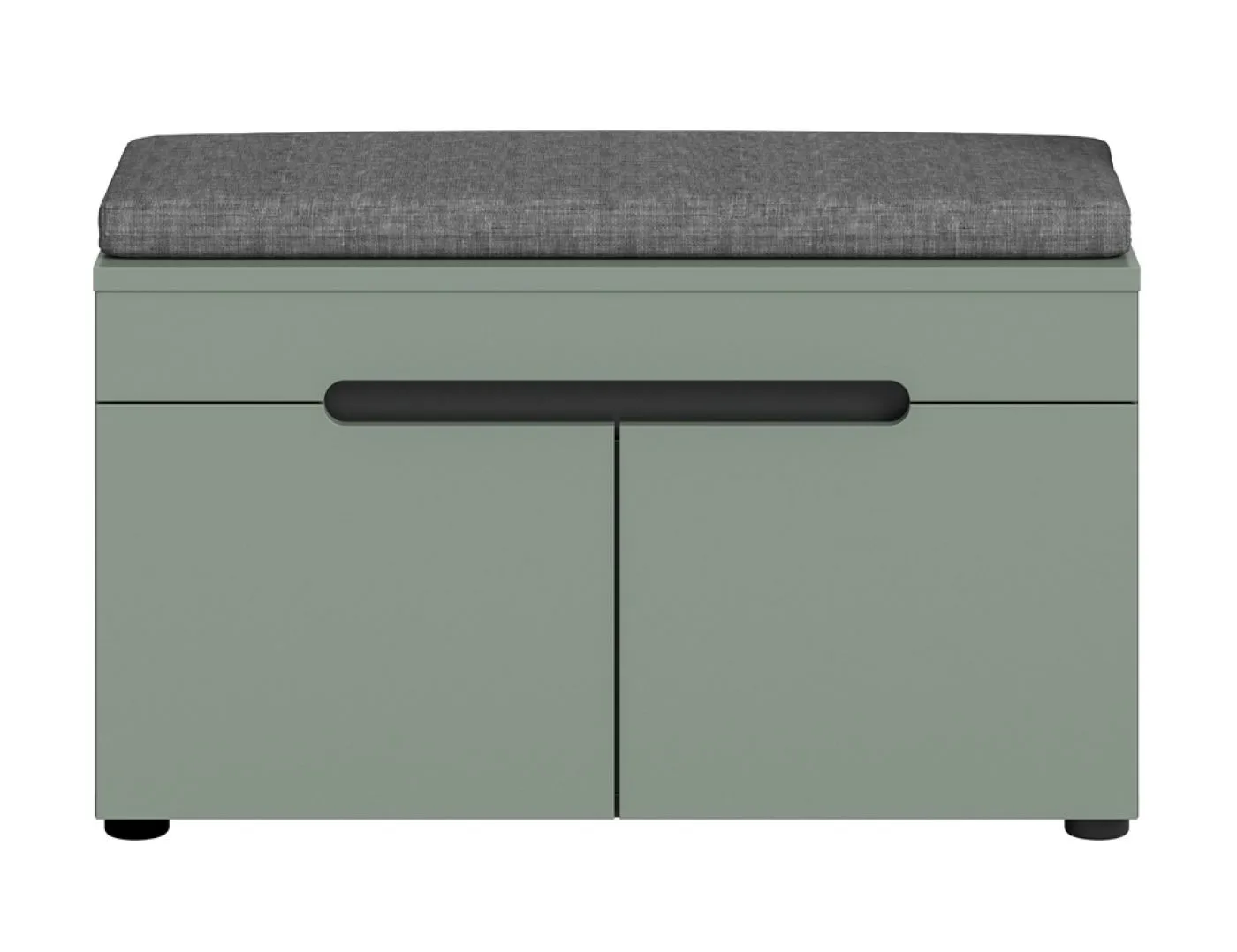Garderobenbank Canu inkl. Sitzkissen | Basalt grau / Smoke Green