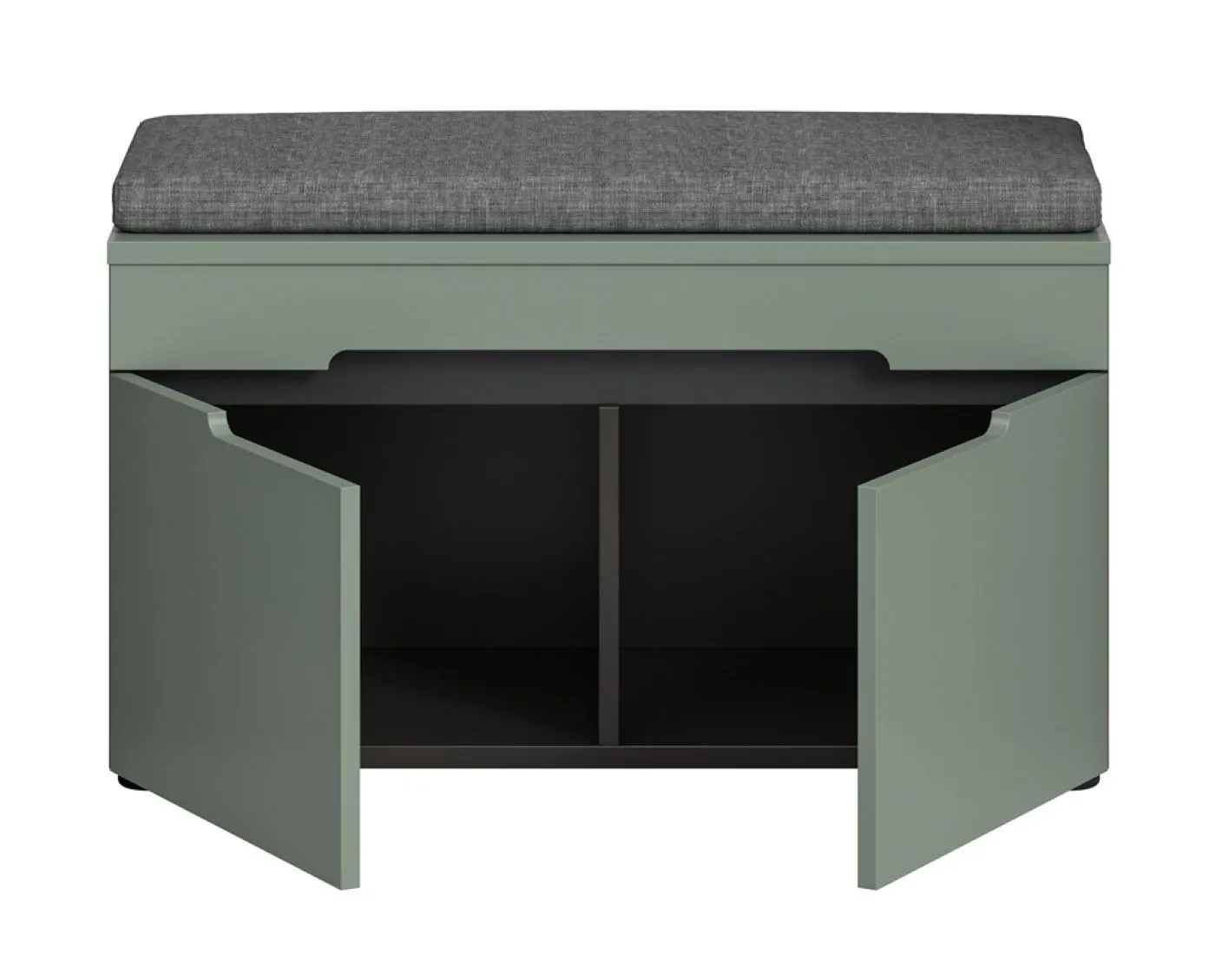 Garderobenbank Canu inkl. Sitzkissen | Basalt grau / Smoke Green