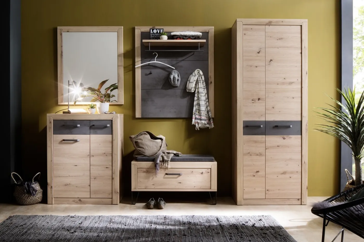 Garderobenbank Incata | Balkeneiche