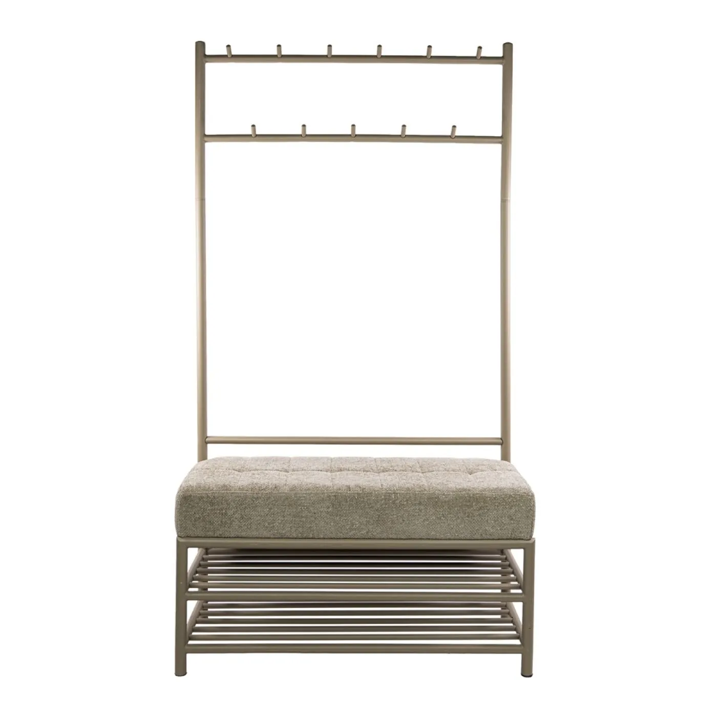 Garderobenbank Shio | 11 Haken | mit Sitzfunktion | beige