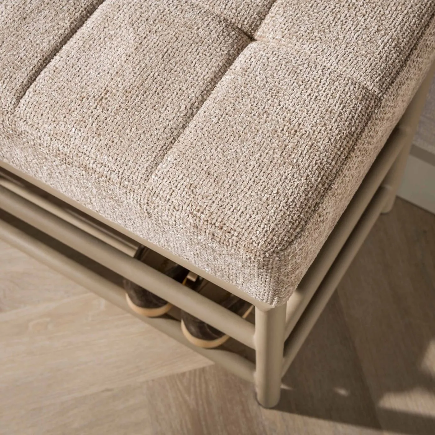 Garderobenbank Shio | 7 Haken | mit Sitzfunktion | beige