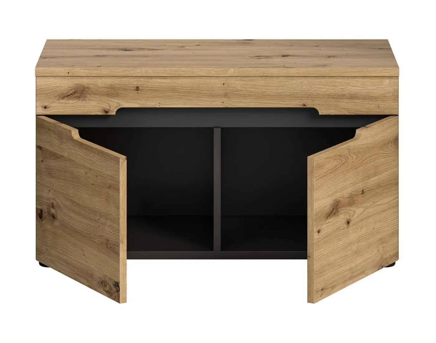 Garderobenbank Sitzbank Canu | grau /Artisan Eiche