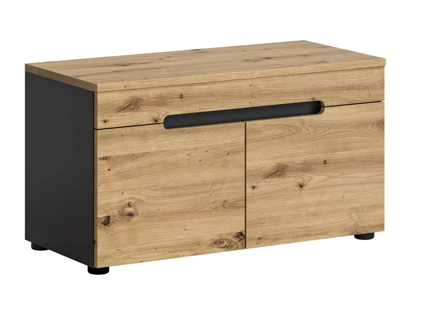 Garderobenbank Sitzbank Canu | grau /Artisan Eiche mit Kissen