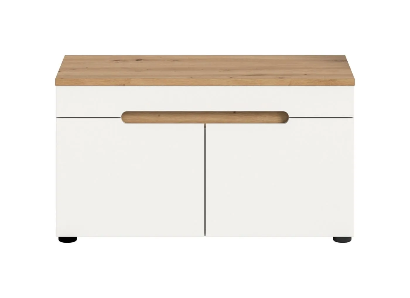 Garderobenbank Sitzbank Canu | Weiß / Artisan Eiche