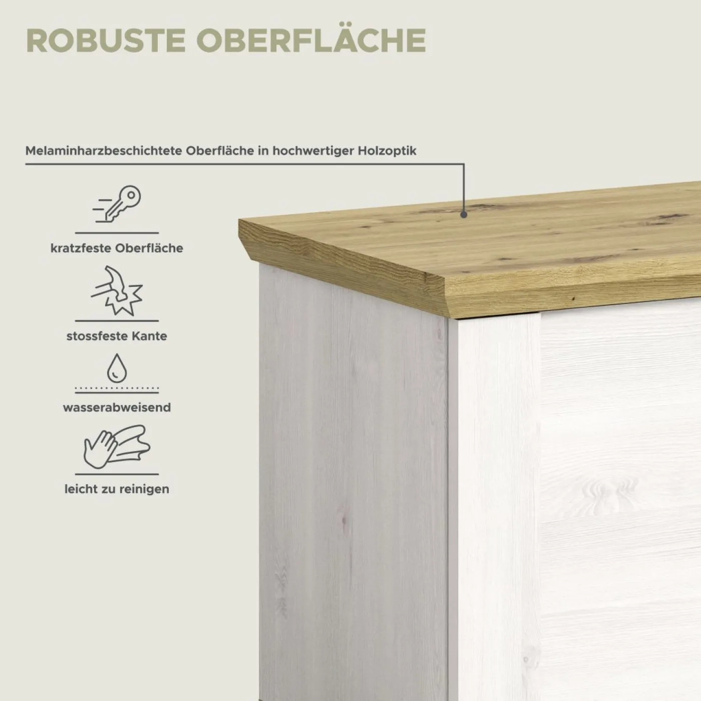 Garderobenbank Sitzbank Verona | Lärche Sibiu / Eiche ohne Sitzkissen