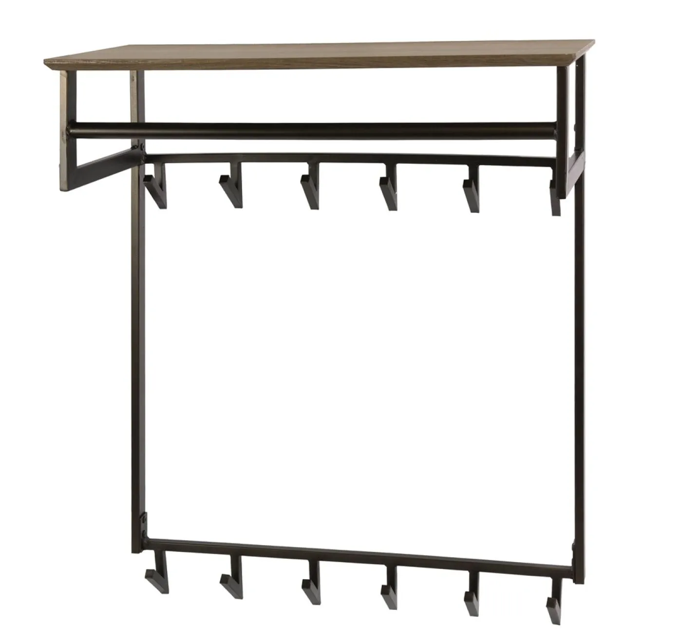 Garderobenpaneel Brika | 12 Haken | Bronze / Drift brown