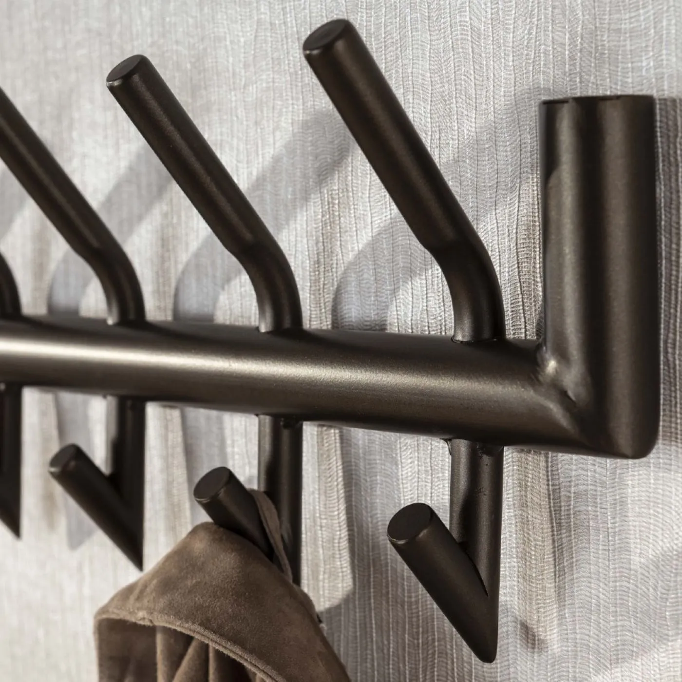 Garderobenpaneel Torino | 2x8 Haken | Stahl | Bronze